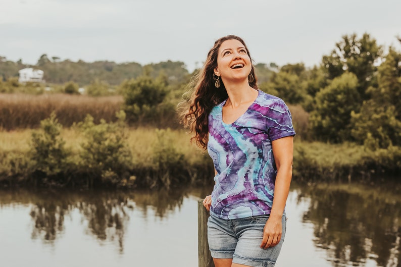 Purple geode tie dye shirt, Hippie clothes women, Tye dye shirt, Ice dye, 40th birthday gifts for women image 6