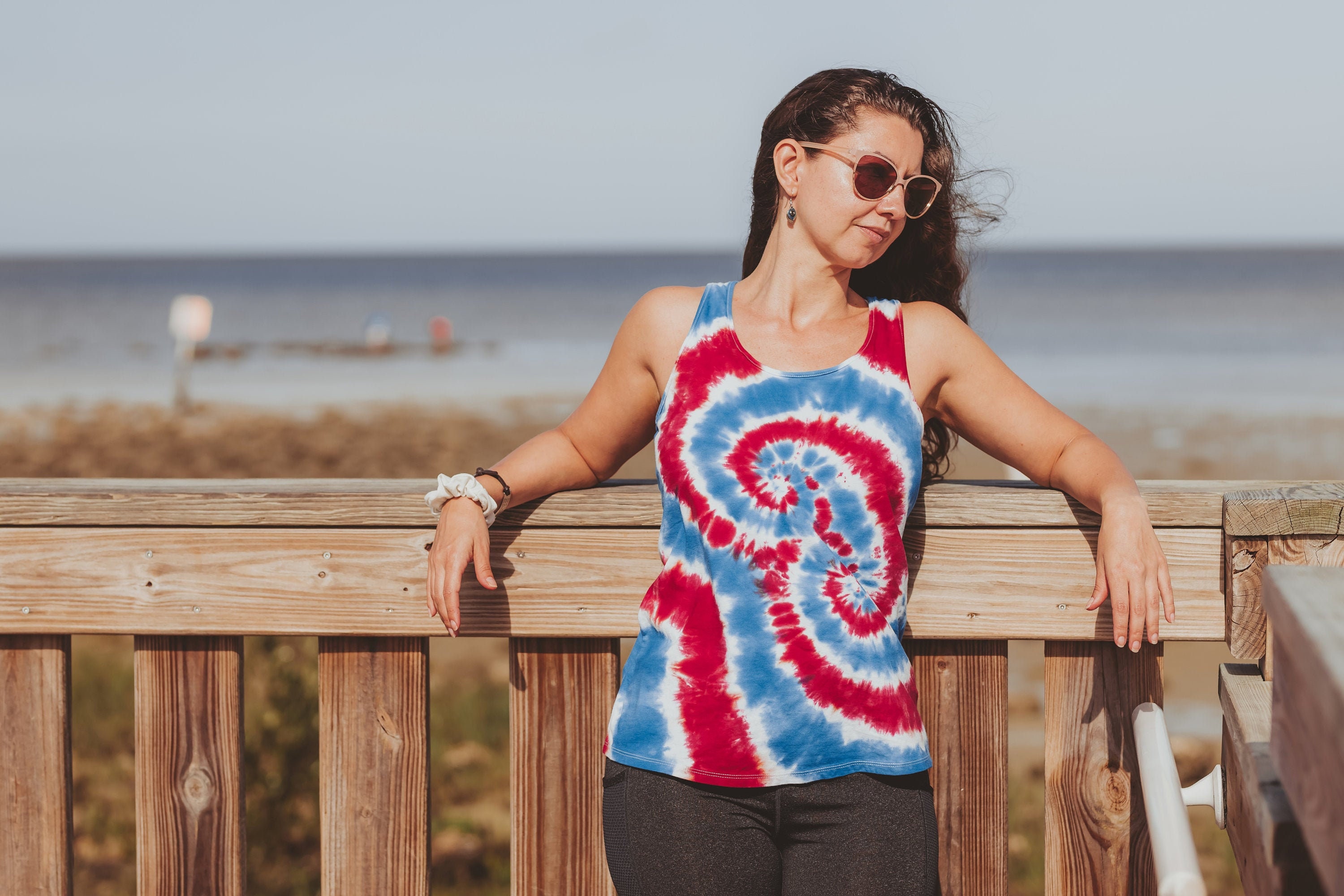 Tie dye tank top, Red white and blue, Cotton tank tops, 4th of July shirt, Unisex and women's sizes
