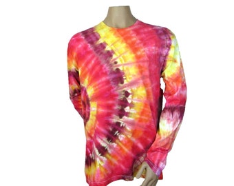 Long sleeve tie dye, Hippy clothes, Tye dye t-shirt, Long distance boyfriend gift, Unisex XL