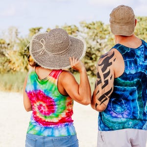 Geode Tie Dye Tank Top – Soft Cotton Unisex Jersey Tank, Ocean Agate, S–2X bild 7