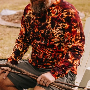 Long sleeve tie dye, Trippy shirt, Hippie clothes men, 50th birthday gift for men, All sizes