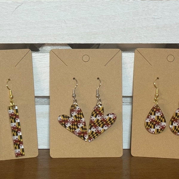 Maryland, acrylic, earrings, state, jewelry