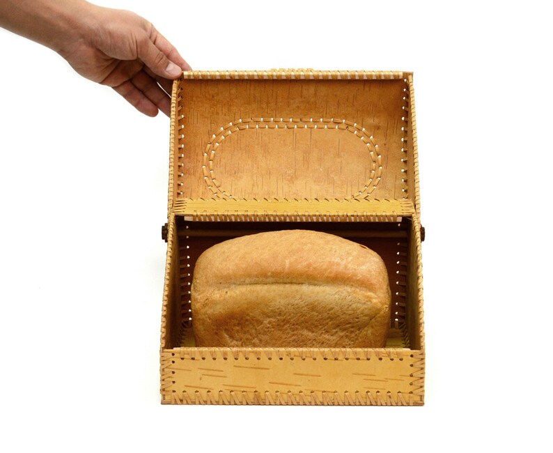 Small bread box made of birch Sunflower Handmade Etsy