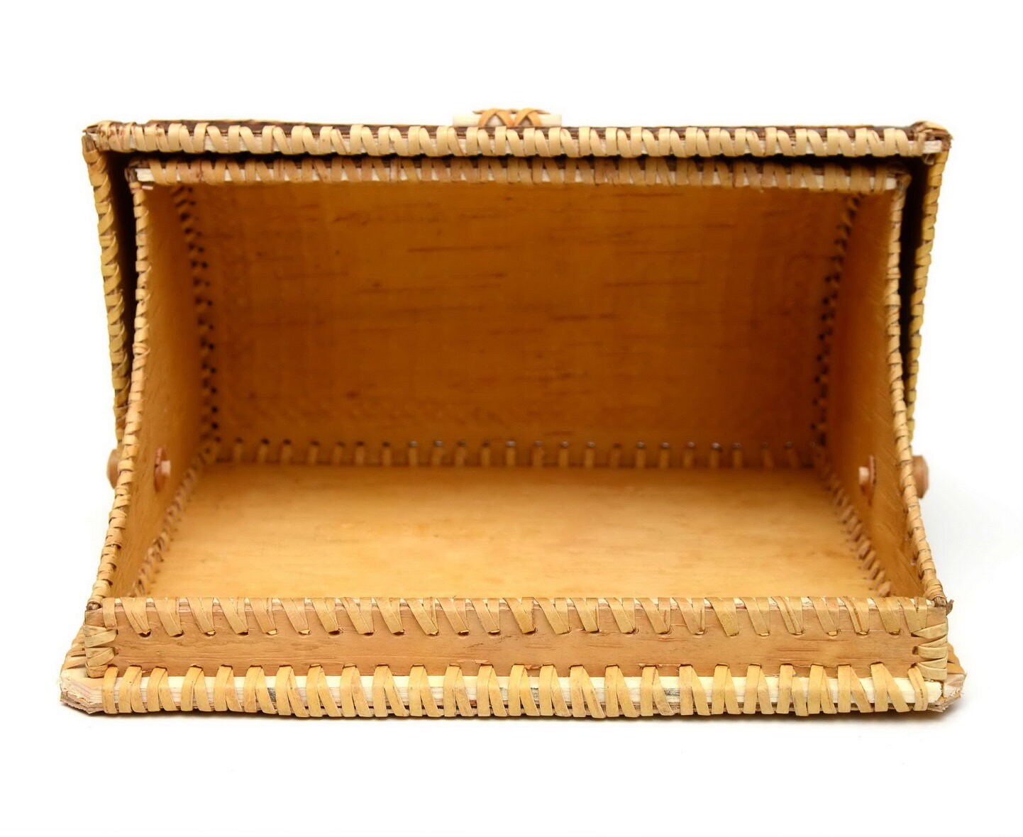 Birch Bark Bread Box Wooden Bread Basket Bears in Raspberry Etsy