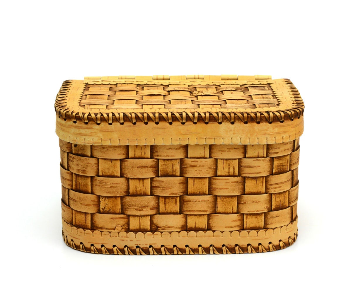 Small birch bark bread box Beresta breadbasket Wooden bread Etsy