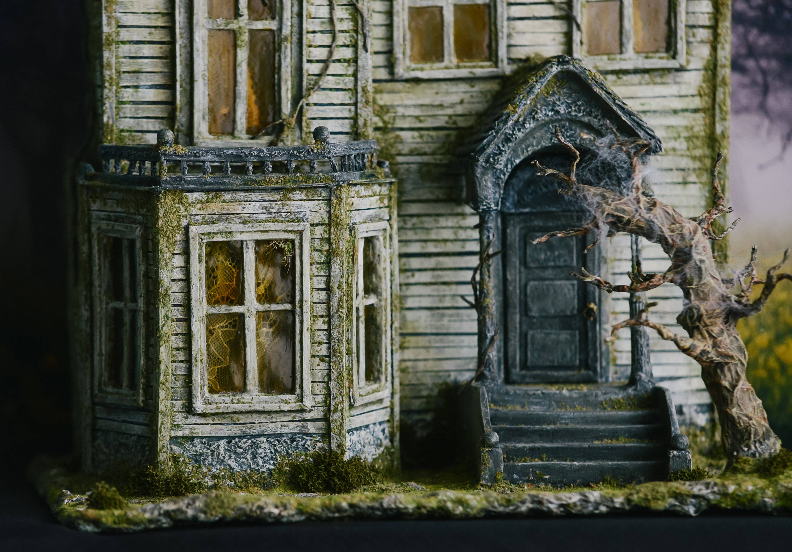 Gothic dollhouse Handmade ghost house 1 24 th scale Etsy