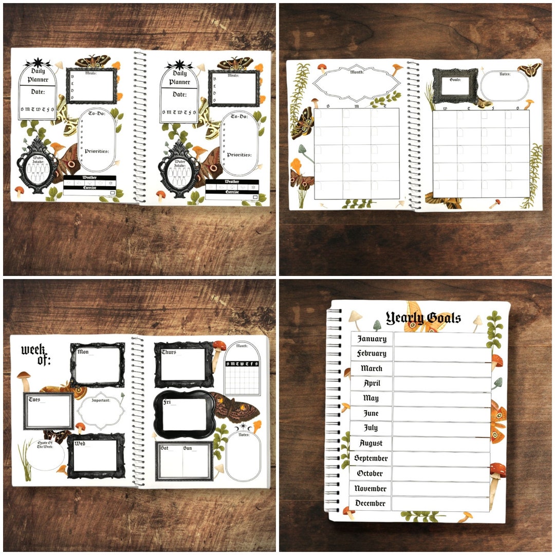 Free Bonus Notes Page** Cottage Core Mushrooms and Moths Printable ...