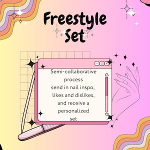 Freestyle Nail Set \ Soft Gel Press On \ Handmade Reusable Nails \ Custom Nails