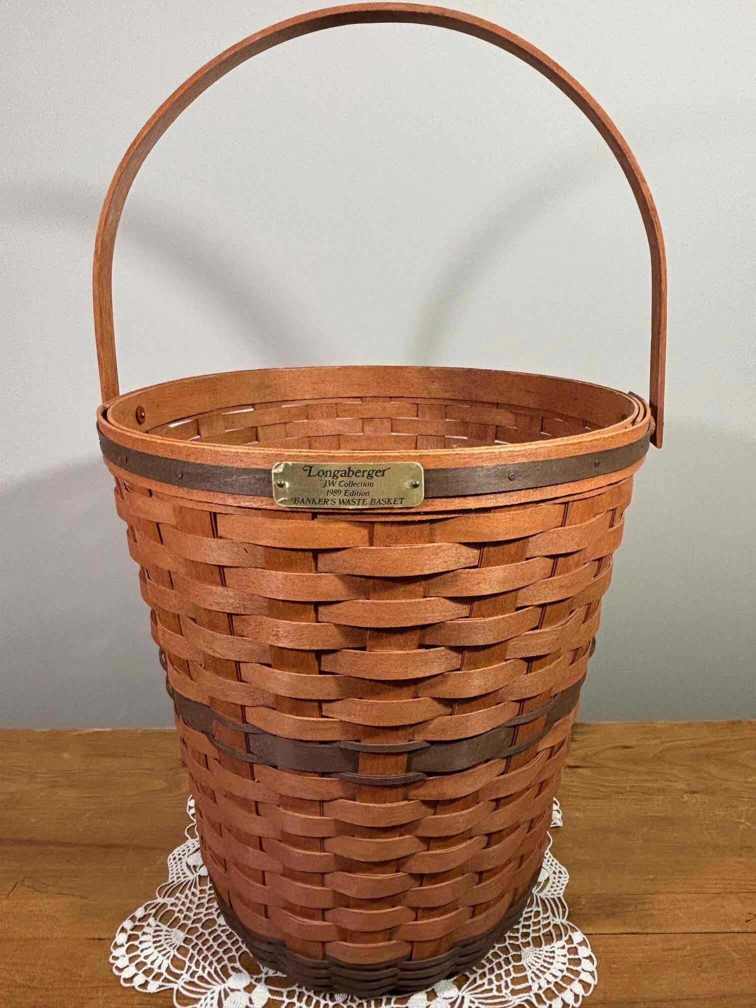 Longaberger Banker's Waste Basket From the J.W. Collection