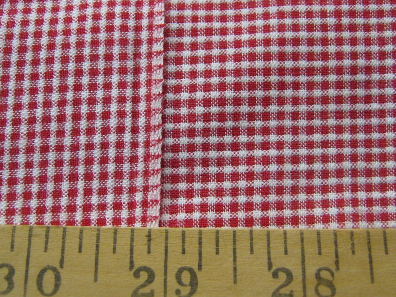 Schumacher Red and White Mini Check Cotton Fabric image 3