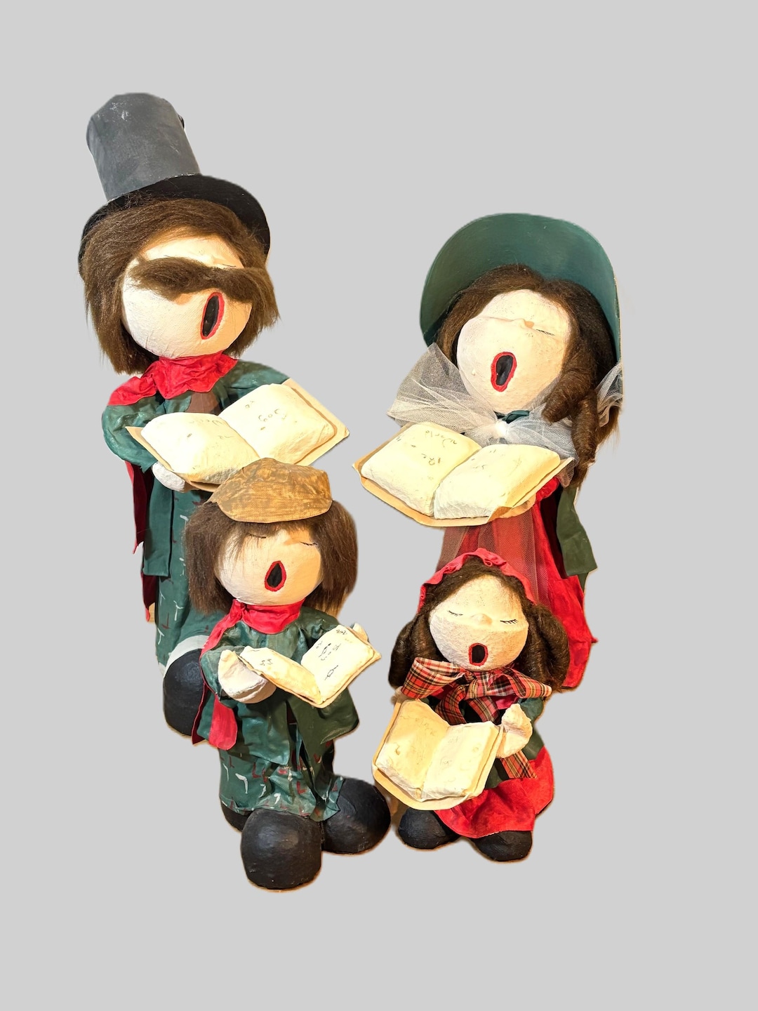 Hand Made Paper Mache Carolers, Set of 4 - Etsy