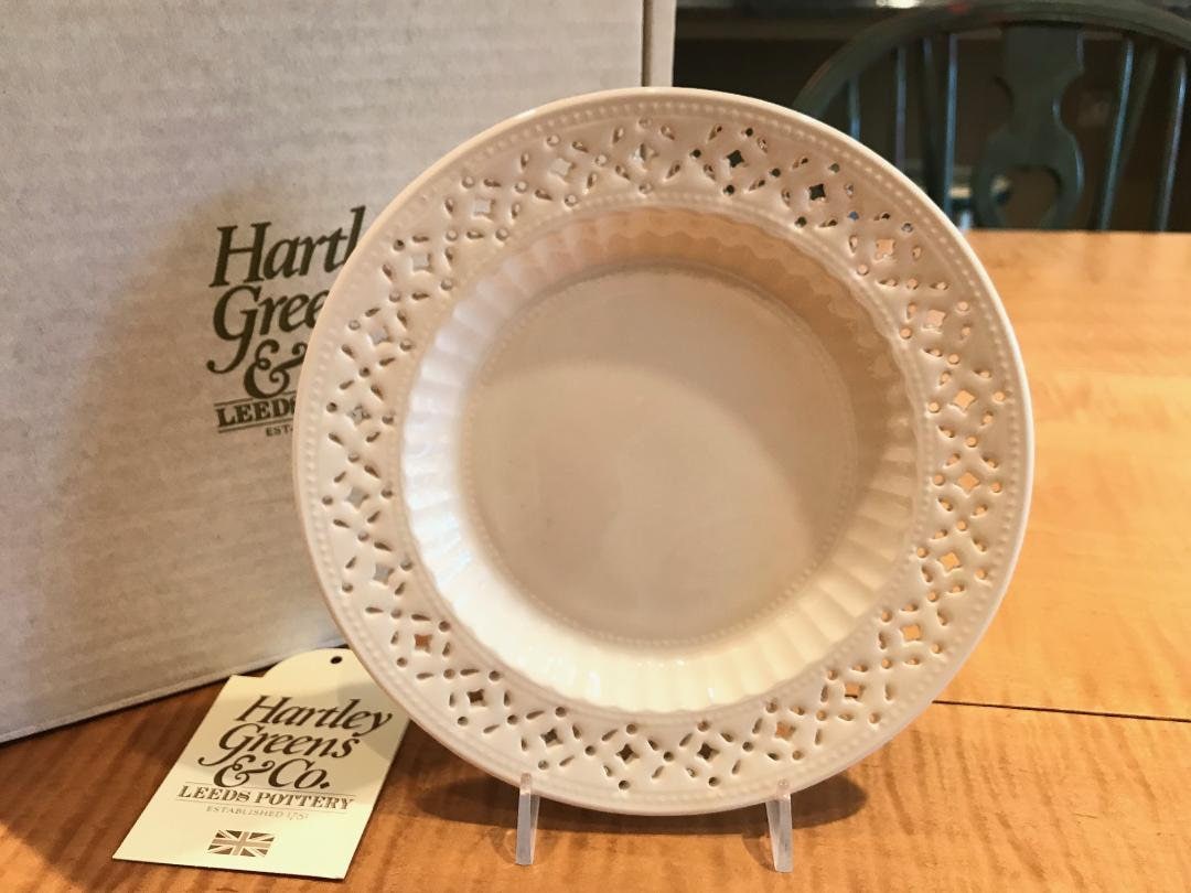 Vintage Hartley Greens, Leeds Pottery, Pierced Creamware 7