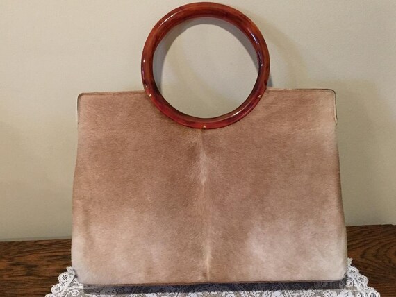 Koret Genuine Fur Calf Leather Lined Handbag with… - image 3