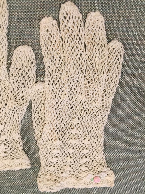 Vintage Nancie Tollin Girls Medium Gloves with Pi… - image 4