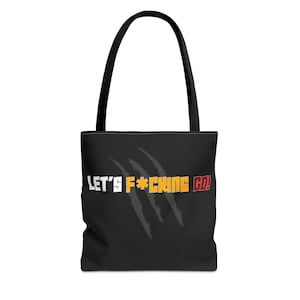 Deadpool & Wolverine Tote Bag | &quot;Let&#39;s F*cking Go!&quot; | Claw Marks Design, Durable Polyester | 3 Sizes Available