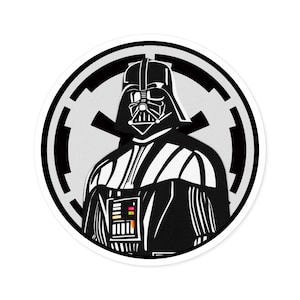Darth Vader-Inspired Round Sticker | Empire Logo Decal | Star Wars Vinyl Sticker