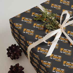 Star Wars Wrapping Paper | May the Force Be With You Always Design | Premium Matte Finish | Set of 3 Gift Wrap Sheets