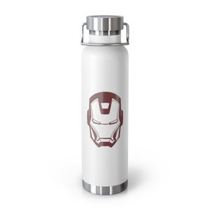 Botella aislada al vacío de cobre inspirada en Iron Man, 22 oz / perfecta para fanáticos de los superhéroes