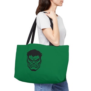 Hulk Design Weekender Tote Bag | Superhero Bags | Comic Book Tote Bag