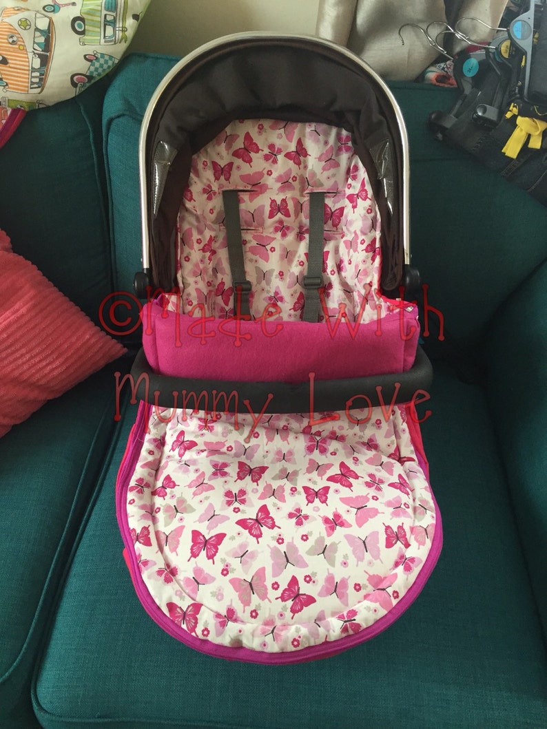 pink pushchair liner