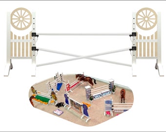 Wagon Wheel Toy Horse Show Jump - Miniature - Scale 1:12 - Breyer Toy horses love to jump - design a course - Let your imagination fly!