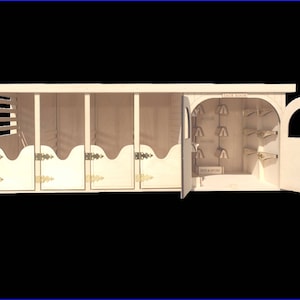 Wooden Breyer Horse Stable: 4 Stalls with Tack Room - Made in USA