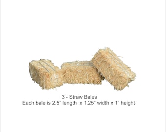 Miniature Straw Bales (Set of 3) - Toy Horse Accessory