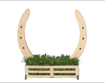 Handcrafted Wooden Horseshoe Jump: Equestrian Toy Accessory