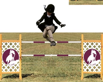 Custom Logo - Kid sized horse jump - Personalize with: Farm Logo, Horse Show Logo, Business Logo, Picture...