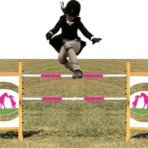 Pony Love - Kid sized horse jump - Great for Hobby Horses too! - Lightweight - Portable - Realistic - Sturdy - Horse theme Party Fun!