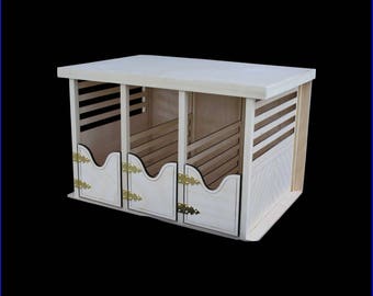 Handcrafted Wooden 3-Stall Barn: Fits Breyer Horses
