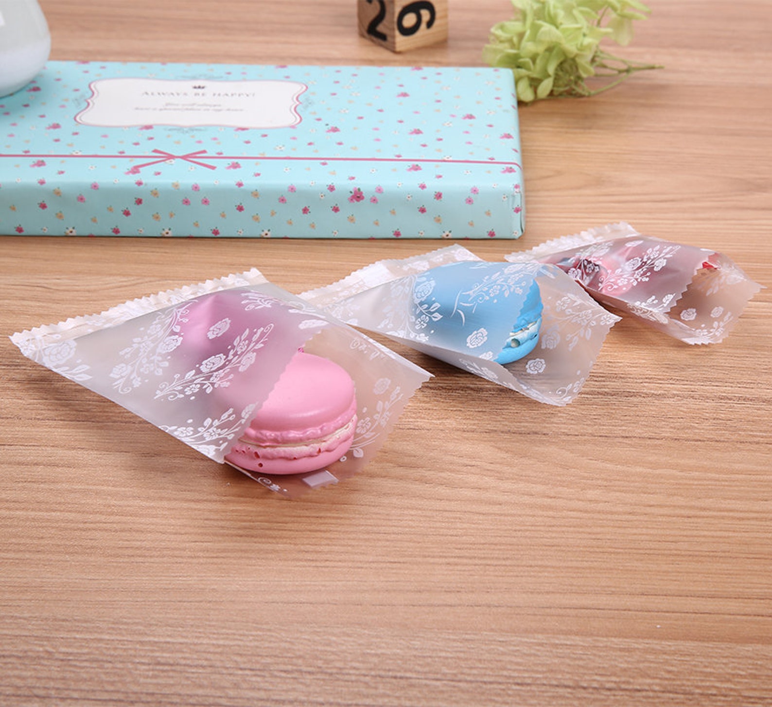 100 PCS rose heat seal cookie bag plastic packing bags candy Etsy
