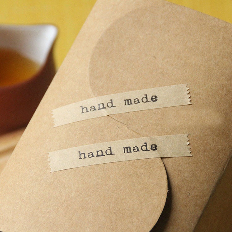 200pcs hand made kraft paper seal sticker wedding Envelope Etsy