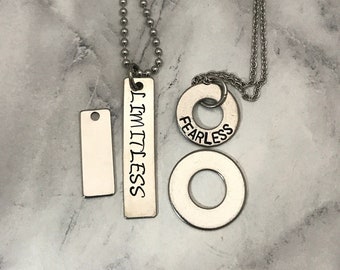 Your Word for 2023 necklace. Pick your word and shape. Stainless steel pendant and chain ONE necklace