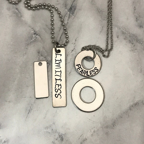 Your Word for 2023 necklace. Pick your word and shape. Stainless steel pendant and chain ONE necklace