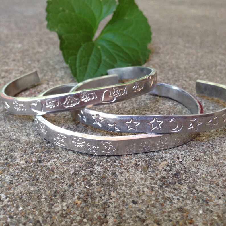 Custom Stamped Cuff Bangle Bracelet1/4 X 6 Etsy