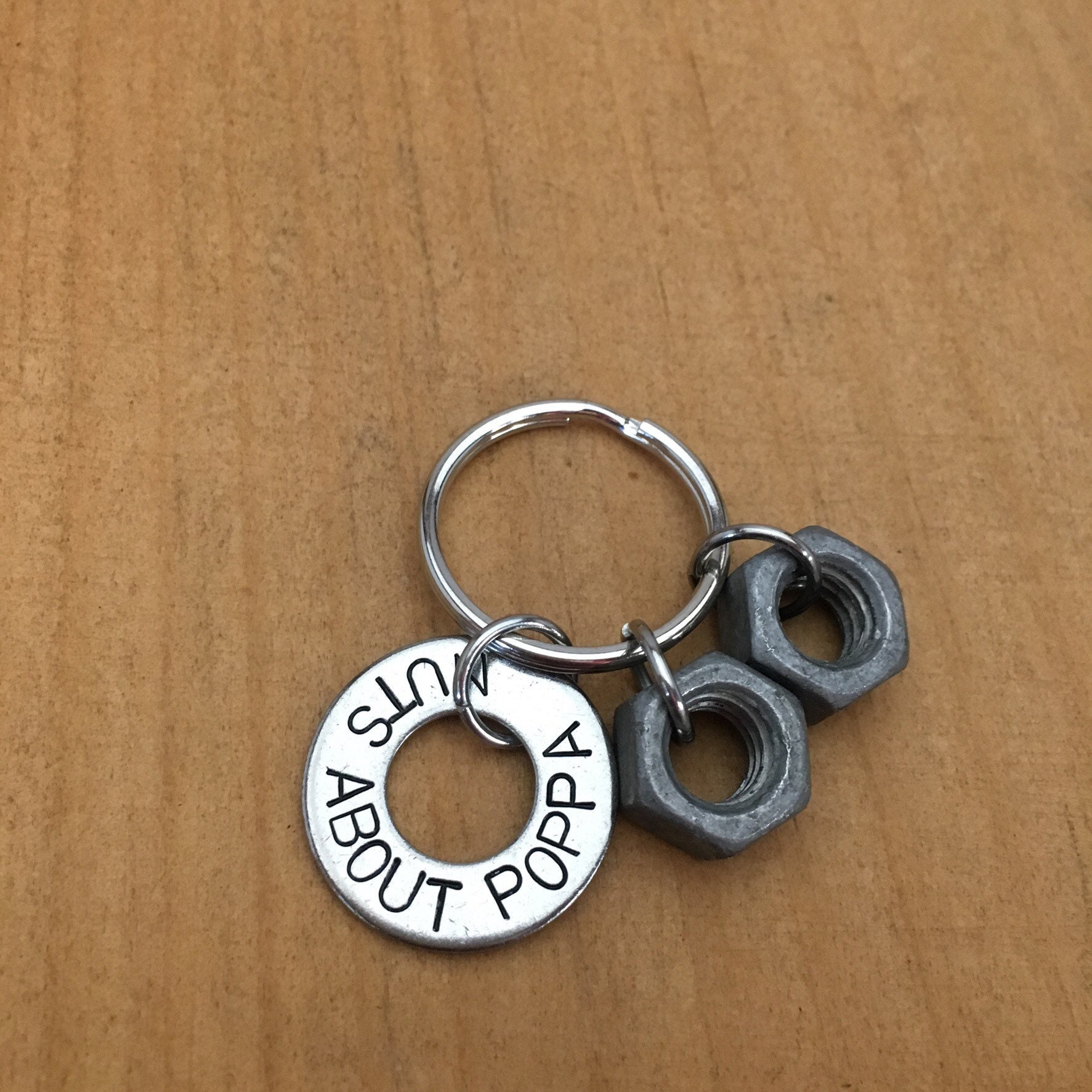 Nut Keychain Nuts About You Stamped Washer and Nut Hardware Keychain-great | Etsy