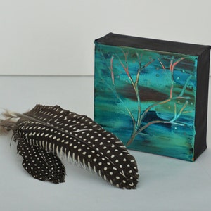 Fine  original acrylic painting 4&quot; X 4&quot;