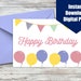 Printable Happy Birthday Card A6 Size, Instant Download - Etsy