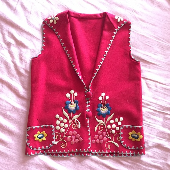 Rare Arts & Crafts embroidered folk vest - image 8