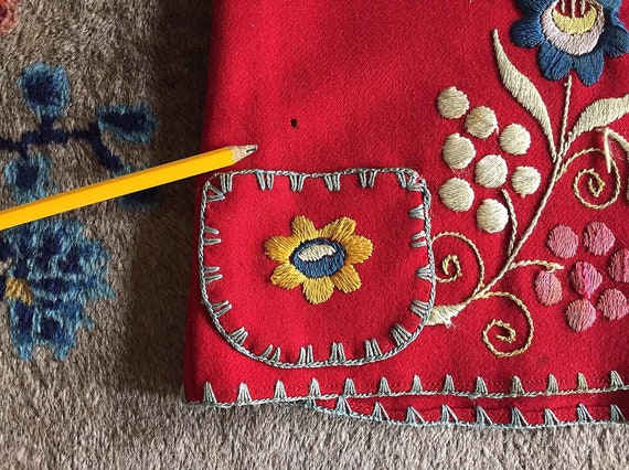 Rare Arts & Crafts embroidered folk vest - image 6