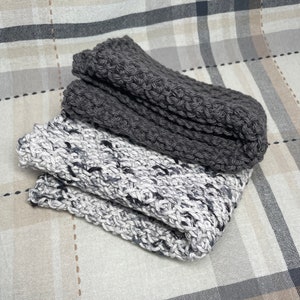 Handmade Knit Cotton Dish Cloth Set: Kitchen Cleaning Cloths