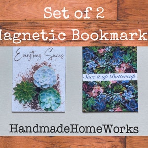 Segnalibri magnetici succulenti - Set da 2