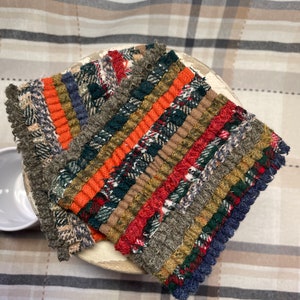 Hooked Mug Rug - Set of 2, Coasters, Handmade Hooked Rug