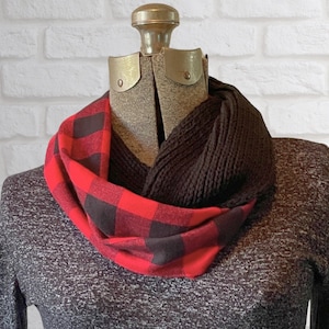 Flannel Knit Double Wrap Infinity Scarf