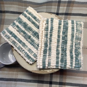 Hooked Mug Rug - Set of 2, Coasters, Handmade Hooked Rug