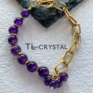 Natural Amethyst Bracelet, Natural crystal bracelet, handmade bracelet, Birthday Wear, Natural Amethyst Jewelry, Gift, purple,