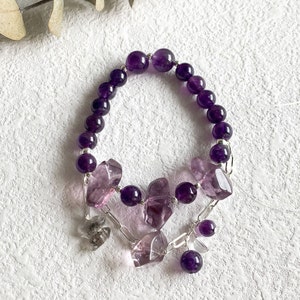 Natural Amethyst Bracelet, Natural crystal bracelet, handmade bracelet, Birthday Wear, Natural Amethyst Jewelry, Gift, purple,