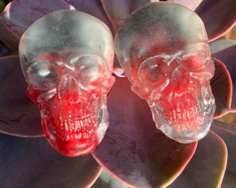 Skull earrings, resin, skulls, red, jewelry, earrings, handmade, Halloween, skull lover, earrings, unique pieces, Pretty skulls, OOAK,