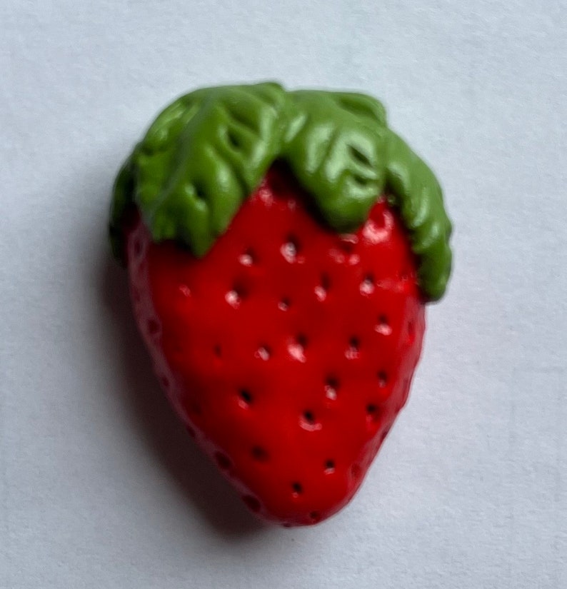 Strawberry, fruit, yummy, fruit magnet, Kitchen item, Food magnet, magnet, food, fridge magnet, polymer clay, handmade, cute, fun magnets image 2